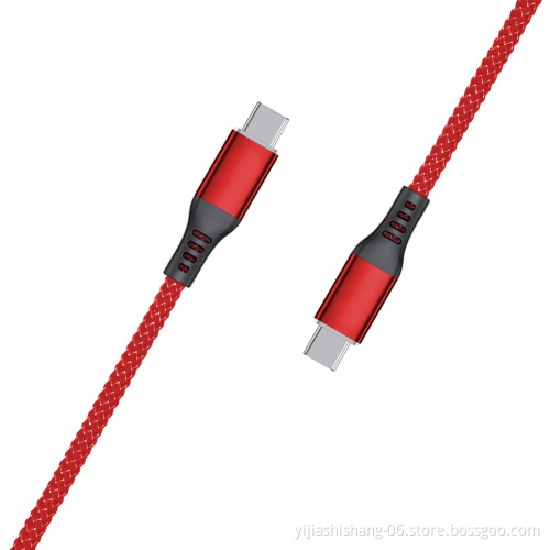 3A PD Fast Charging USB Type C Charger Cable, Nylon Braided Data Cord C to C Phone Charger for Samsung